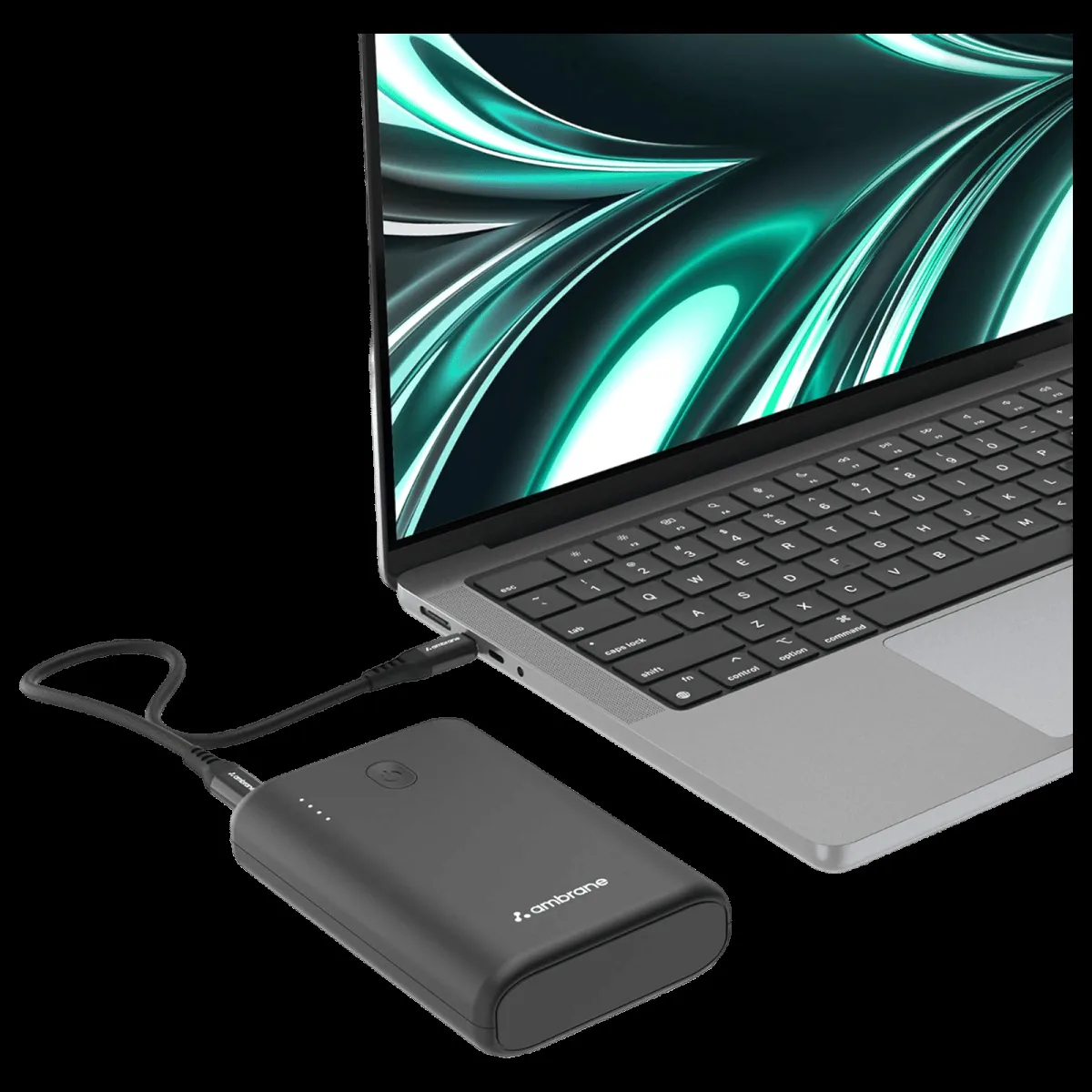 ambrane PowerLit 45 15000 mAh 45W Fast Charging Power Bank (1 Type A & 2 Type C Ports, Advanced Chipset Protection, Black)