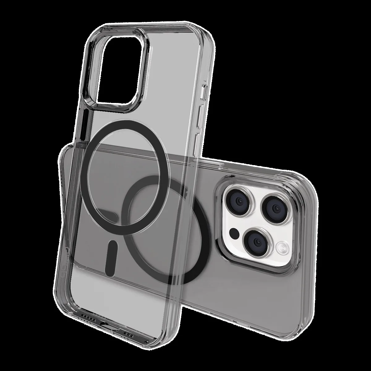 GRIPP Neo Hard & Soft TPU & Polycarbonate Back Cover for Apple iPhone 15 Pro (MagSafe Compatible, Smoke)