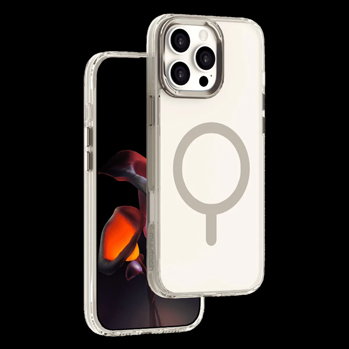 Muvtech Plyo SNAP Series TPU & Polycarbonate Back Cover for Apple iPhone 16 Pro (Wireless Charging Compatible, Titanium)