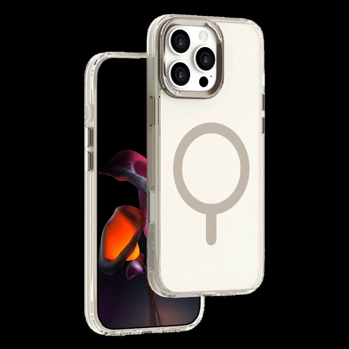 Muvtech Plyo SNAP Series TPU & Polycarbonate Back Cover for Apple iPhone 16 Pro Max (Wireless Charging Compatible, Titanium)
