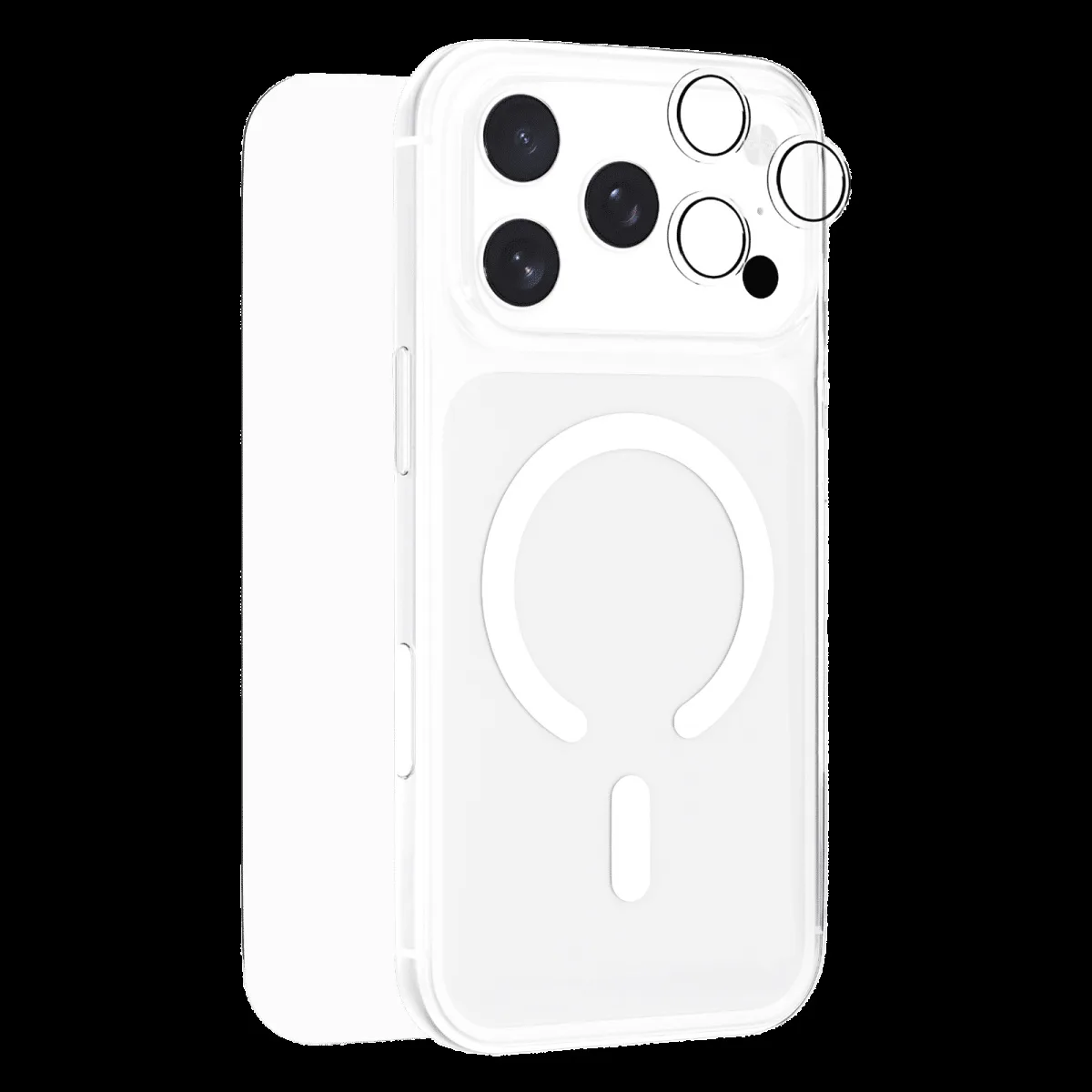 HYPHEN DURO TPU Back Cover, Tempered Glass & Lens Protector Combo for Apple iPhone 17 Pro (Magsafe Charging Compatible, Clear)