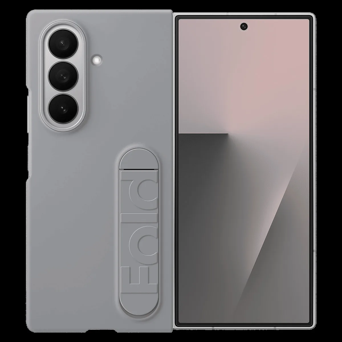 SAMSUNG Soft Silicon Back Cover for SAMSUNG Galaxy Z Fold7 (Pop-up KICK-STAND, Gray)