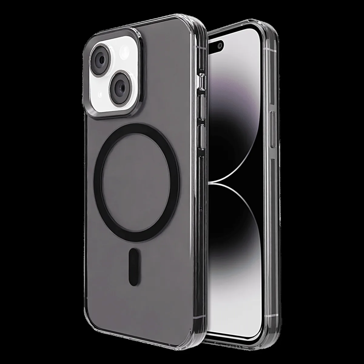 GRIPP Neo Xtreme Hard TPU & Polycarbonate Back Cover for Apple iPhone 15 (MagSafe Compatible, Smoke)