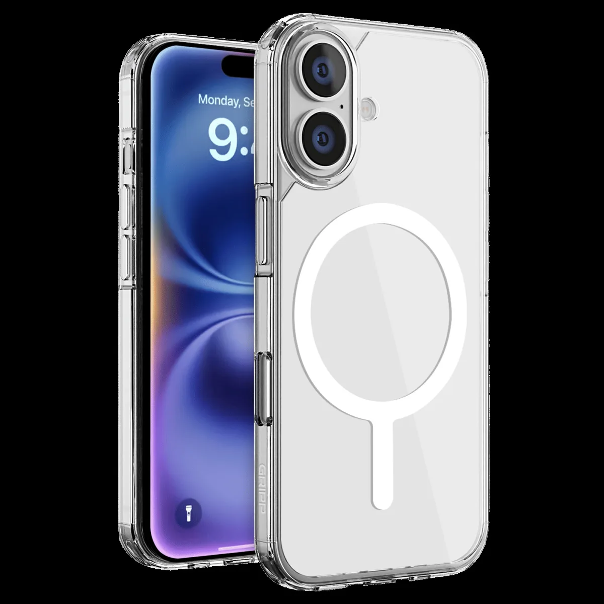 GRIPP Duce Tempered Glass & Polycarbonate, Silicone Back Cover Combo for Apple iPhone 16 Plus (MagSafe Charging Support, Transparent)