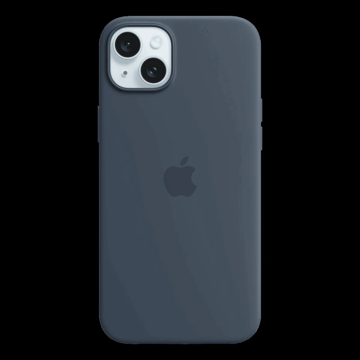 Apple Soft Silicone Back Cover for Apple iPhone 15 Plus (MagSafe Charging Support, Storm Blue)