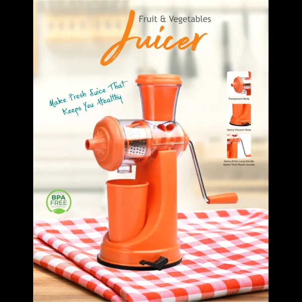 COOKAID Manual 1 Jar Juicer (BPA Free, Orange)