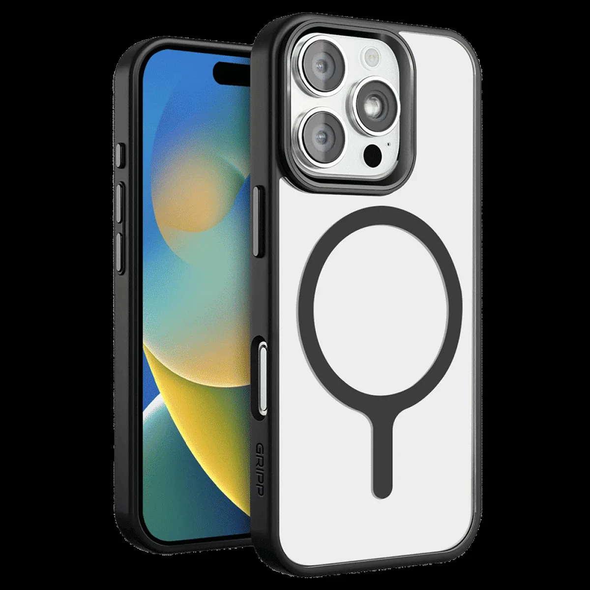 GRIPP Clarion Hard & Soft TPU & Polycarbonate Back Cover for Apple iPhone 16 Pro Max (MagSafe Compatible, Black)