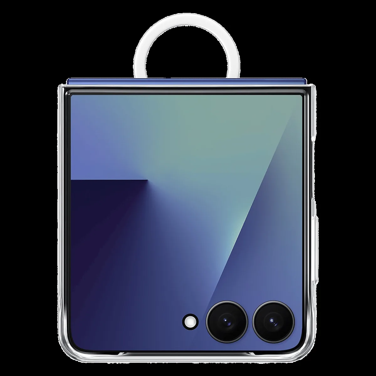 SAMSUNG Polycarbonate Back Cover for SAMSUNG Galaxy Z Flip7 (Built-in Ring, Transparent)