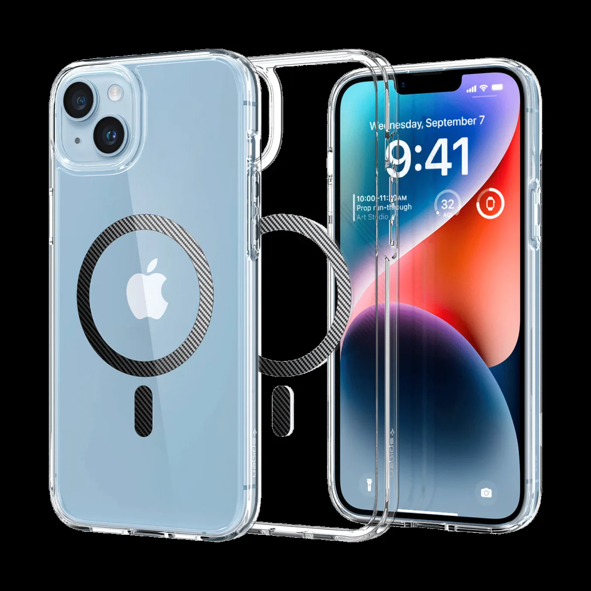 spigen Ultra Hybrid MagFit TPU & Polycarbonate Back Case for Apple iPhone 14 (Wireless Charging Compatible, Clear)