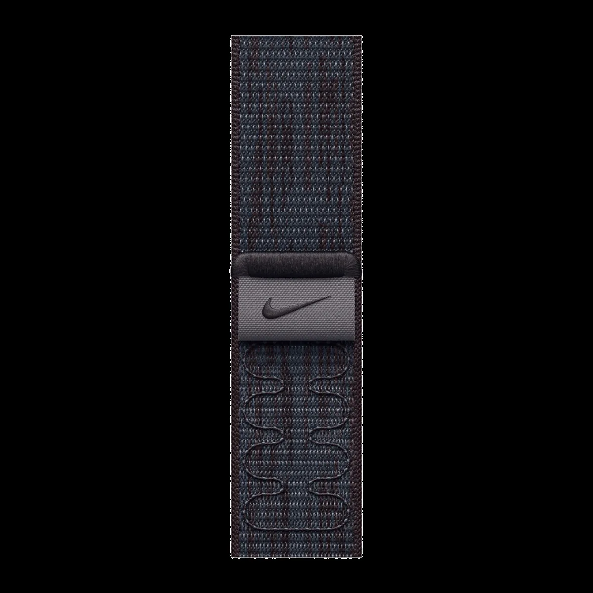 Apple Woven Nylon Nike Sport Loop for Apple Watch (38mm / 40mm / 41mm / 42mm) (Hook-and-Loop Fastener, Black & Blue)