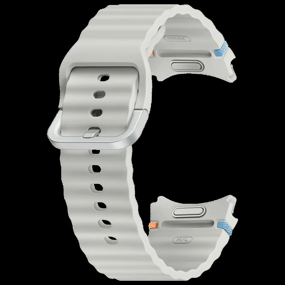 SAMSUNG ET-SNL31LSEGIN HNBR Sport Band for SAMSUNG Galaxy Watch7, Watch4, Watch4 Classic, Watch5, Watch 5 Pro, Watch6 & Watch6 Classic (M/L) (Breathable Design, Silver)
