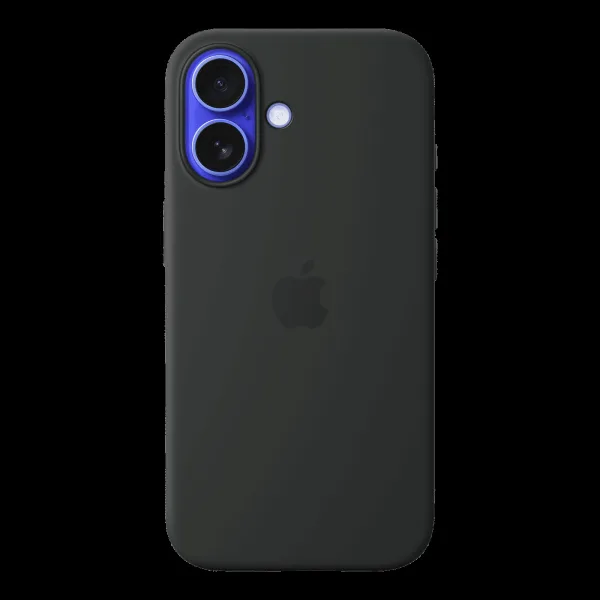 Apple Soft Silicone Back Cover for Apple iPhone 16 (MagSafe Charging Support, Black)