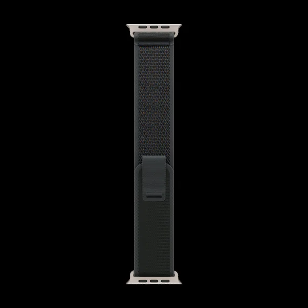 Apple Trail Polyester, Spandex, Nylon & Natural Titanium Trail Loop for Apple Watch (44mm / 45mm / 46mm / 49mm, S/M) (Ultra-Thin, Black)