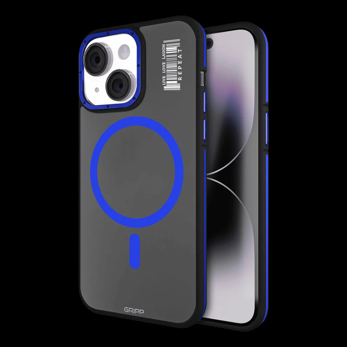 GRIPP Raigor Hard & Soft Polycarbonate & Thermoplastic Elastomer Back Cover for Apple iPhone 15 (MagSafe Compatible, Blue)