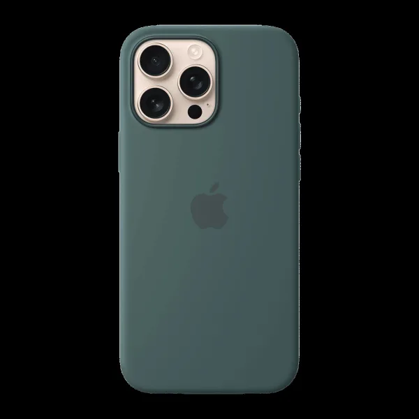 Apple Soft Silicone Back Cover for Apple iPhone 16 Pro Max (MagSafe Charging Support, Lake Green)