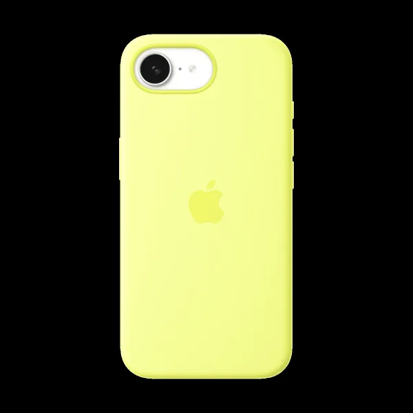 Apple Soft Silicone Back Cover for Apple iPhone 16e (Soft Touch Finish, Neon Yellow)
