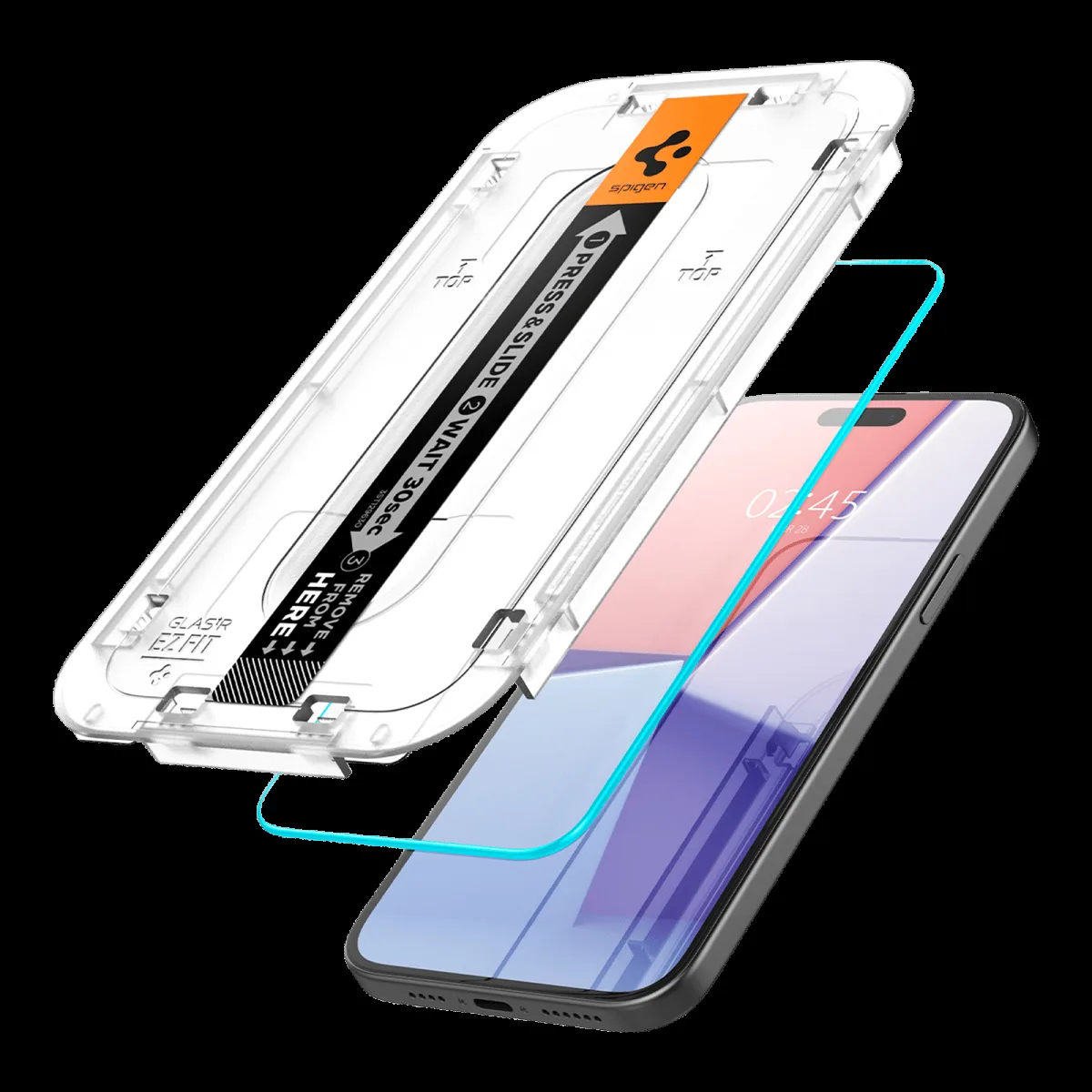 spigen GLAS.tR EZ Fit Tempered Glass for Apple iPhone 15 Plus (Sensor Protected)