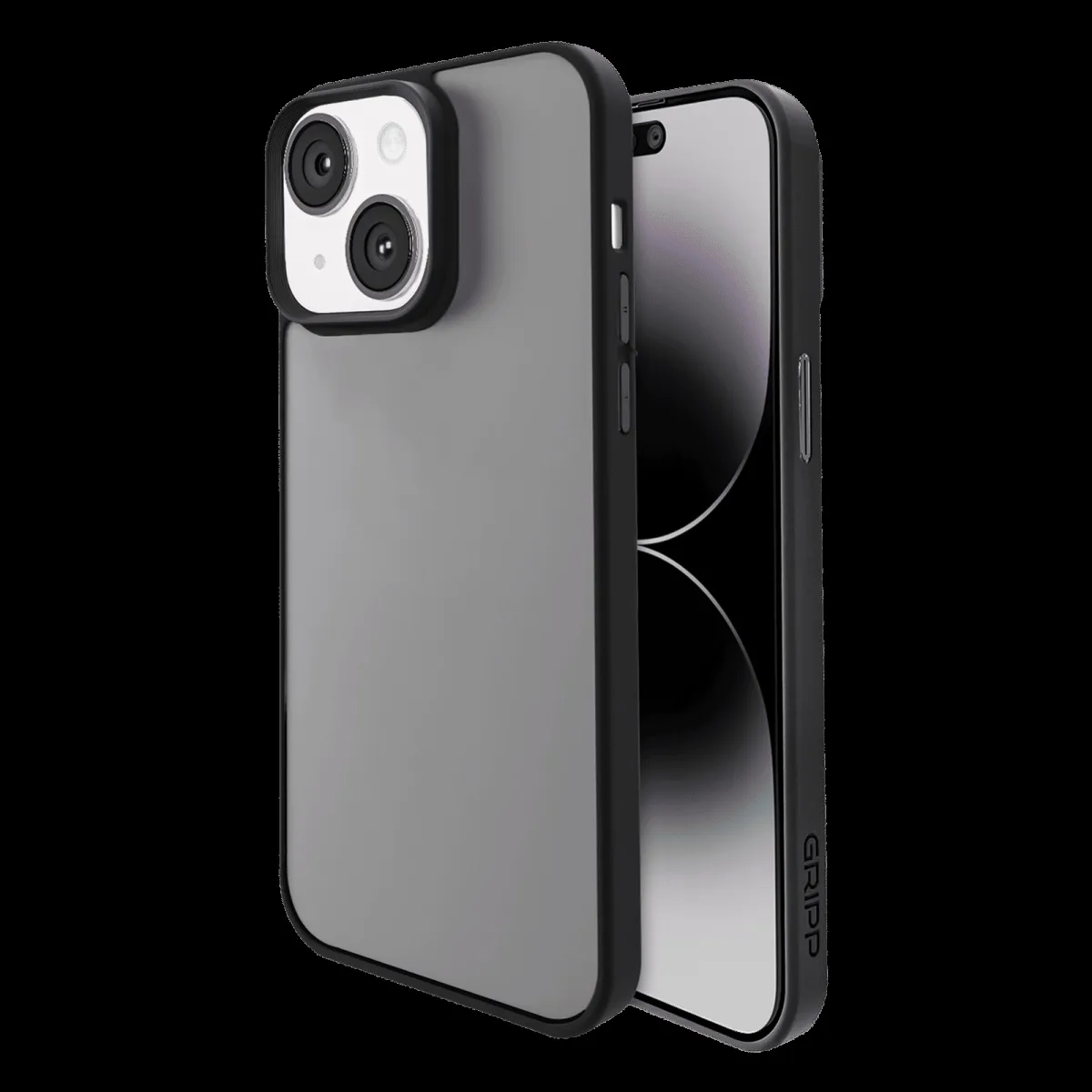 GRIPP Bolt Hard TPU Back Cover for Apple iPhone 15 Plus (Matte & Frosted Surface, Black)