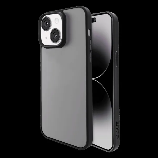 GRIPP Bolt Hard TPU Back Cover for Apple iPhone 15 Plus (Matte & Frosted Surface, Black)