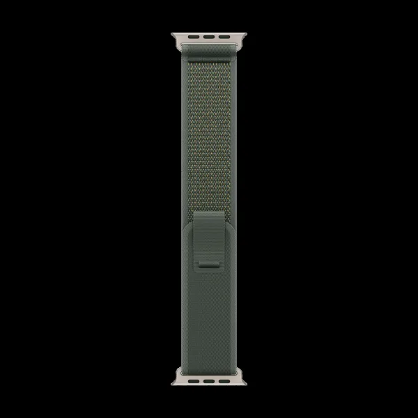 Apple Trail Polyester, Spandex, Nylon & Natural Titanium Trail Loop for Apple Watch (44mm / 45mm / 46mm / 49mm, M/L) (Ultra-Thin, Green)