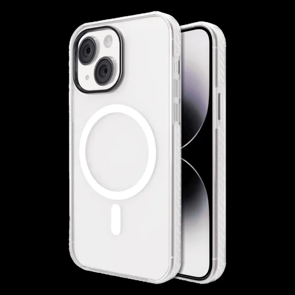 GRIPP Clear Hard TPU & Polycarbonate Back Cover for Apple iPhone 15 (MagSafe Compatible, Clear)