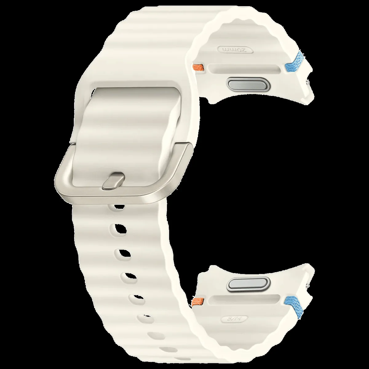 SAMSUNG ET-SNL30SWEGIN HNBR Sport Band for SAMSUNG Galaxy Watch7, Watch4, Watch4 Classic, Watch5, Watch 5 Pro, Watch6 & Watch6 Classic (S/M) (Breathable Design, Cream)