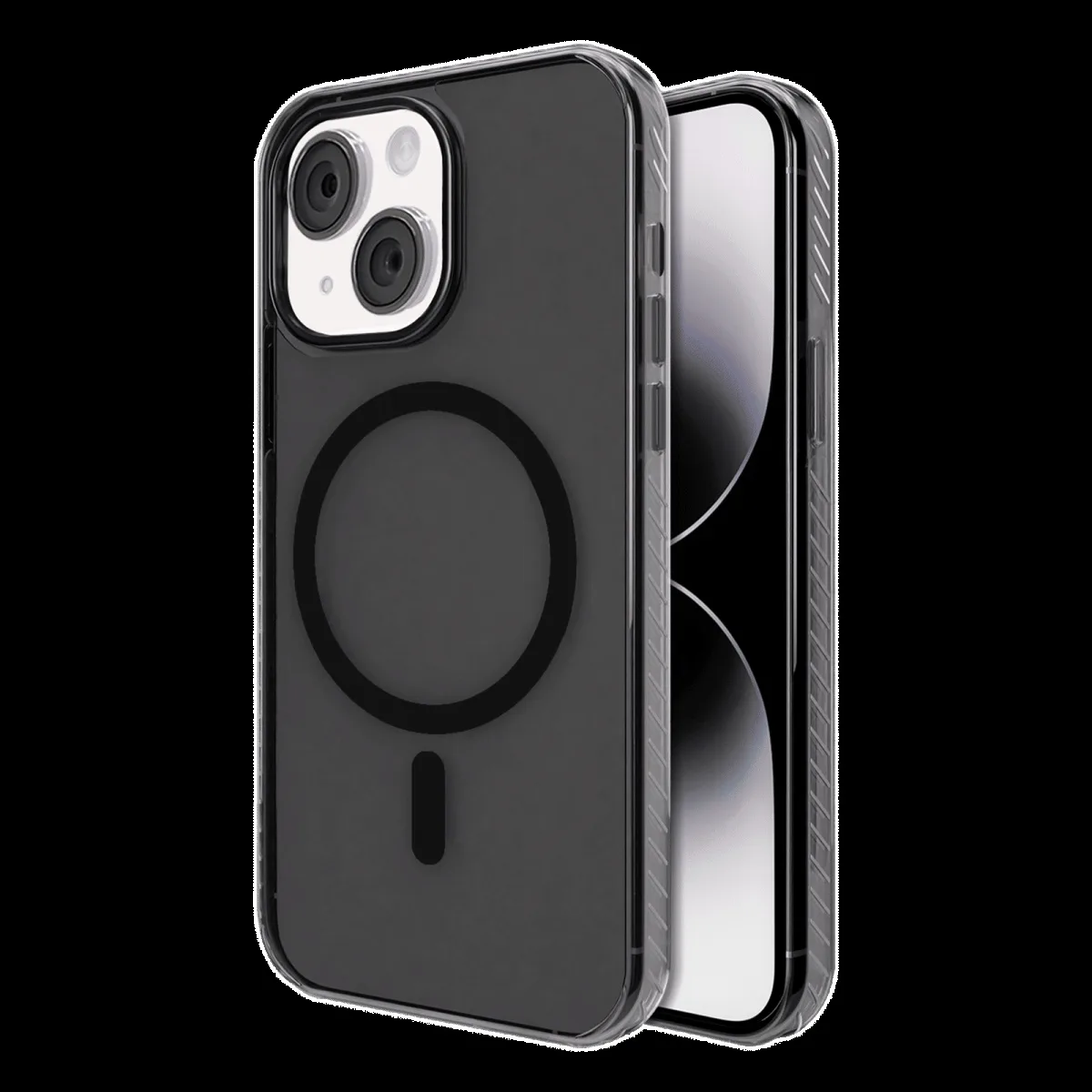 GRIPP Combat TPU & Polycarbonate Back Cover for Apple iPhone 15 Plus (MagSafe Compatible, Smoke)