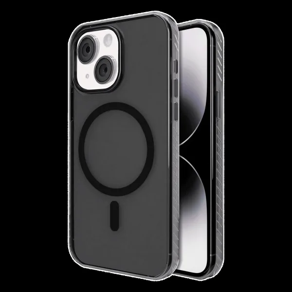 GRIPP Combat TPU & Polycarbonate Back Cover for Apple iPhone 15 Plus (MagSafe Compatible, Smoke)
