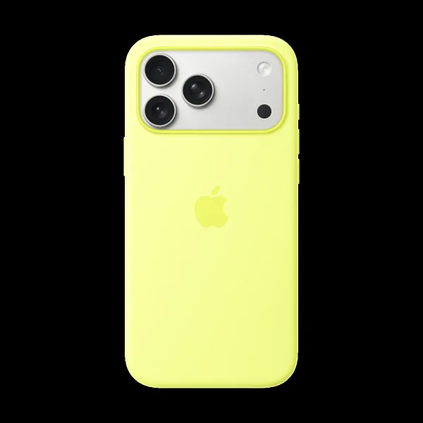 Apple Soft Silicone Back Cover for Apple iPhone 17 Pro Max (MagSafe Compatible, Neon Yellow)