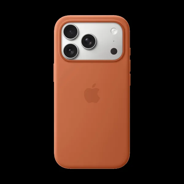 Apple Soft Silicone Back Cover for Apple iPhone 17 Pro (MagSafe Compatible, Terra Cotta)