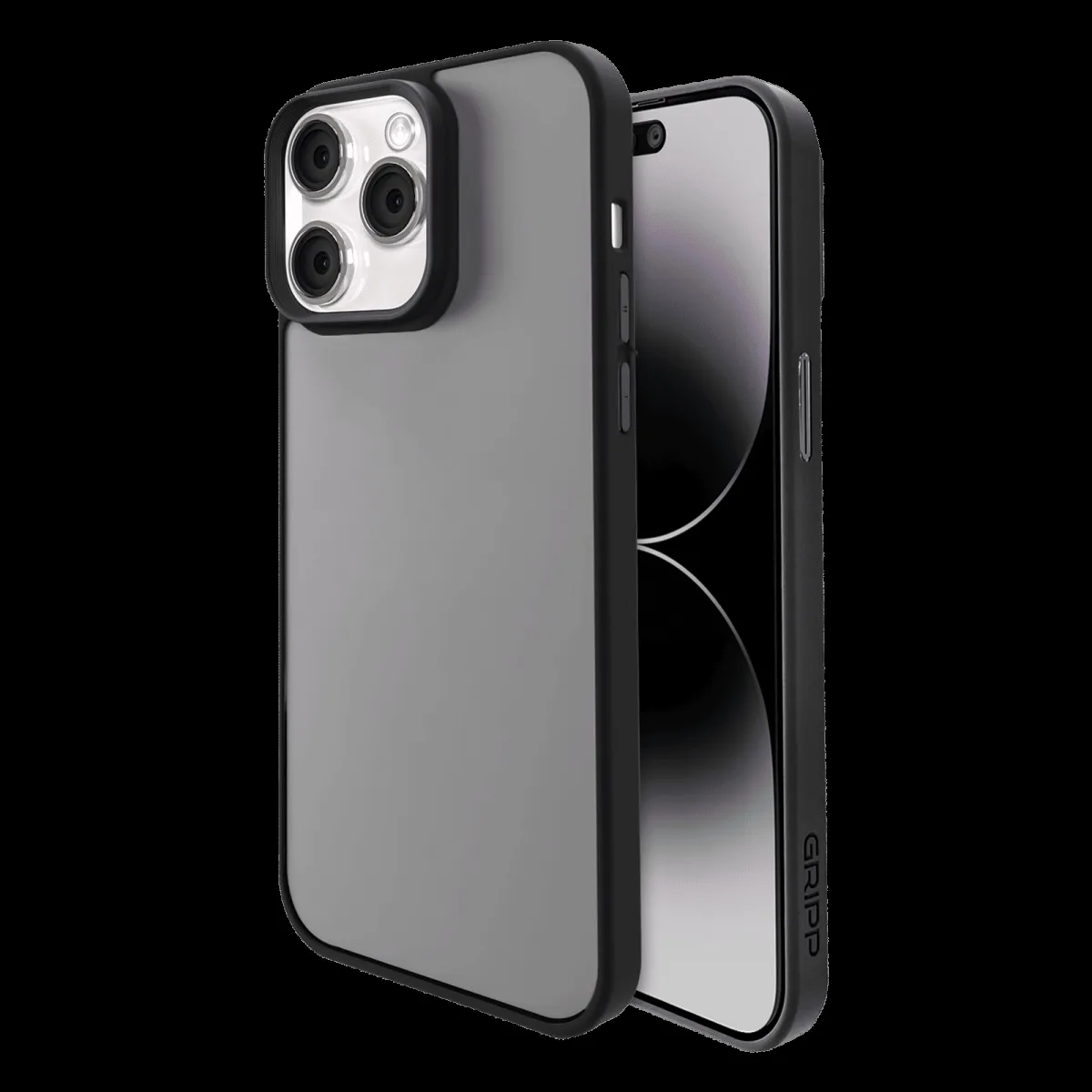 GRIPP Bolt Hard TPU Back Cover for Apple iPhone 15 Pro (Matte & Frosted Surface, Black)