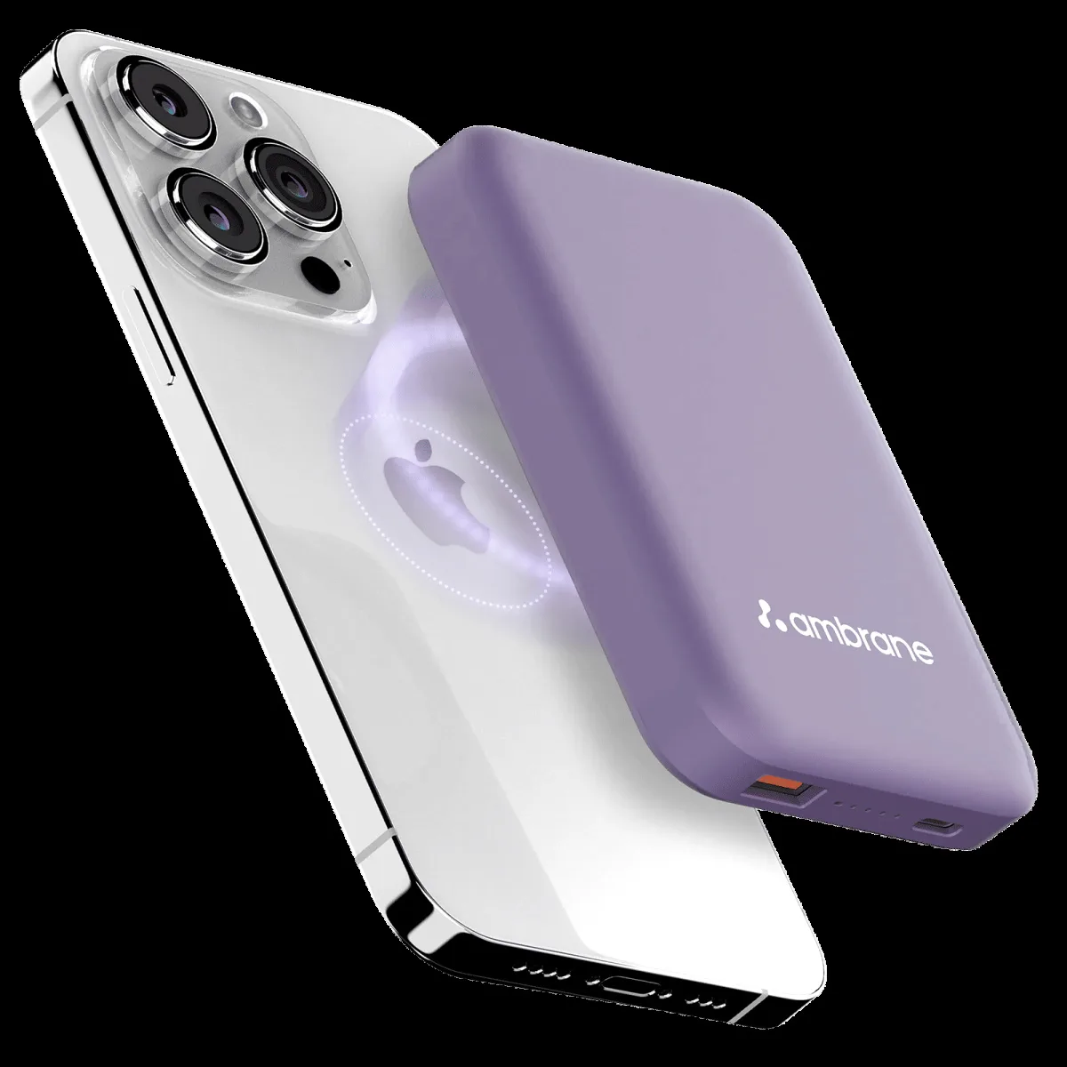 ambrane Aerosync PB 12 10000 mAh 22.5W Fast Charging Power Bank (1 Type A Port, 1 Type C Port, Rubberized Coating, Wireless Charging, Purple)