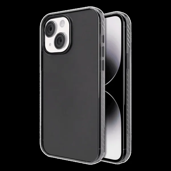 GRIPP Combat Hard TPU & Polycarbonate Back Cover for Apple iPhone 15 Plus (Anti Bacterial Technology, Smoke)