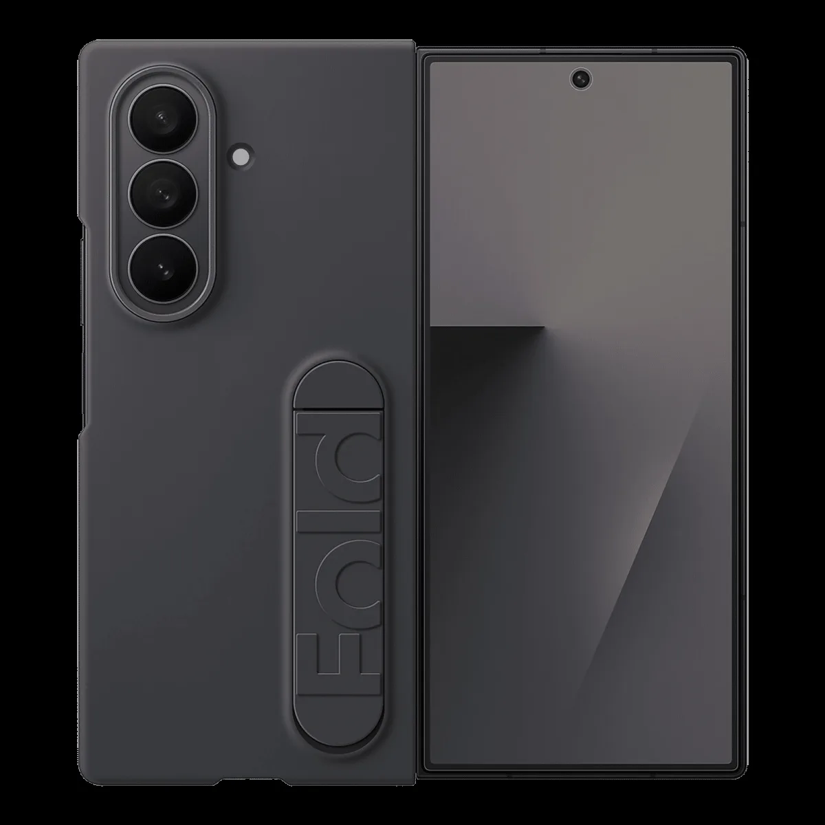 SAMSUNG Soft Silicon Back Cover for SAMSUNG Galaxy Z Fold7 (Pop-up KICK-STAND, Black)