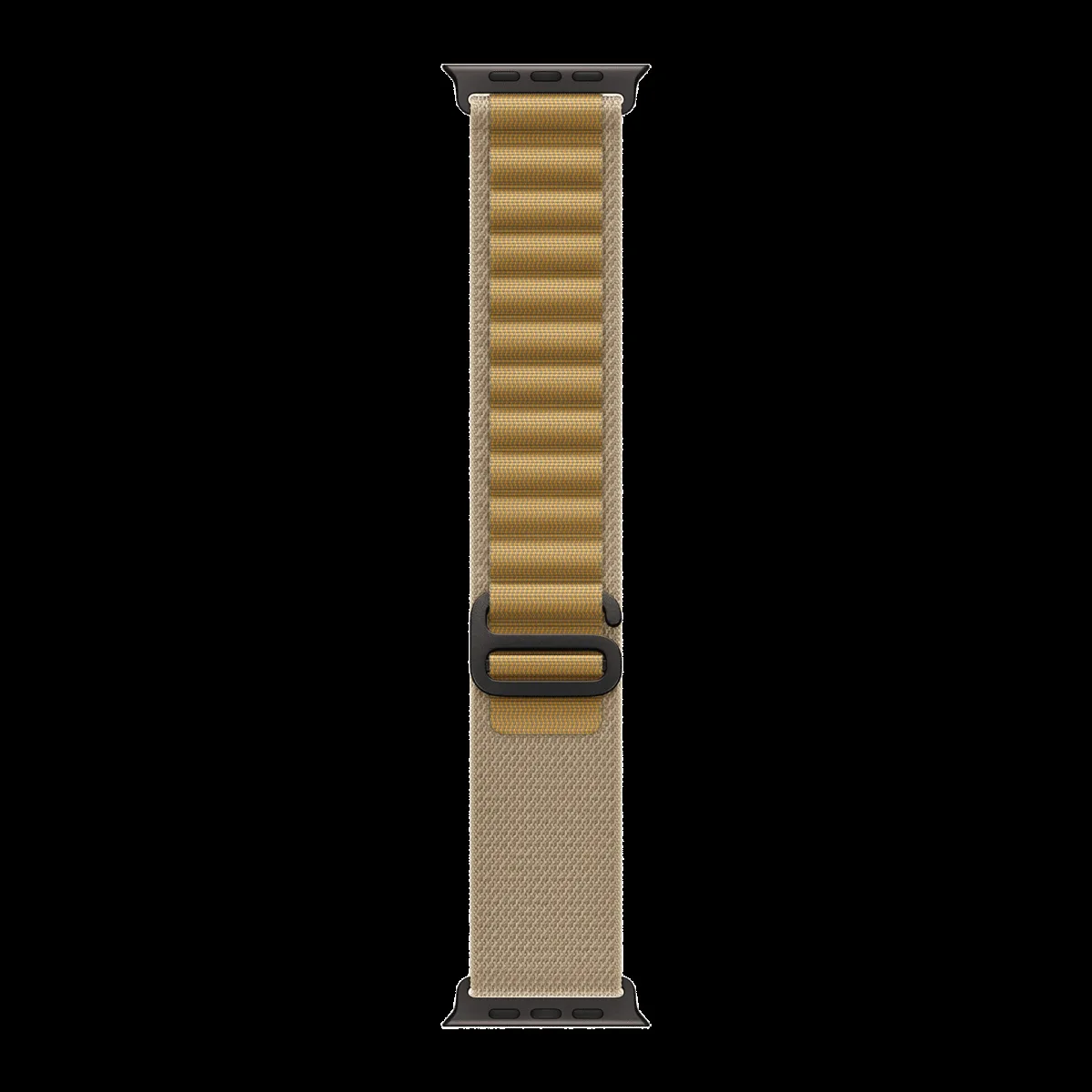 Apple Polyester, Spandex & Black Titanium Alpine Loop for Apple Watch (44mm / 45mm / 46mm / 49mm, Medium) (Corrosion Resistant, Tan)