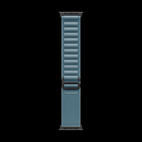 Apple Polyester, Spandex & Black Titanium Alpine Loop for Apple (44mm / 45mm / 46mm / 49mm, Small) (High-Strength Yarns, Light Blue)