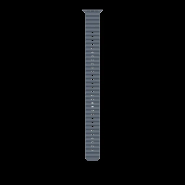 Apple Natural Titanium & Fluoroelastomer Ocean Band Extension for Apple (44mm / 45mm / 46mm / 49mm) (Corossion Resistant, Anchor Blue)