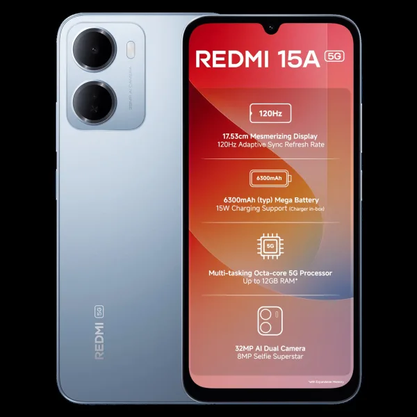 Redmi 15A 5G (4GB RAM, 64GB, Awesome Blue)