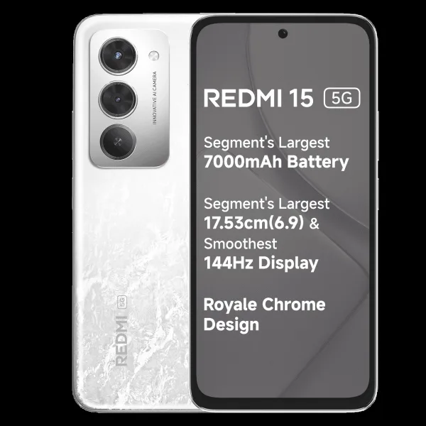Redmi 15 5G (8GB RAM, 128GB, Frosted White)