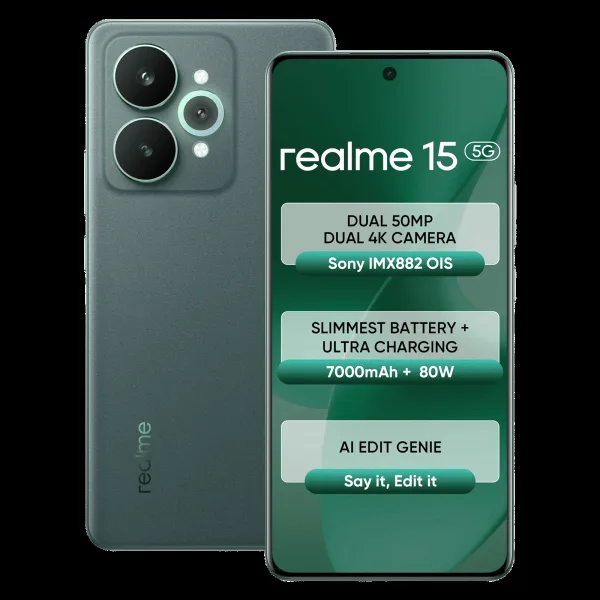 realme 15 5G (8GB RAM, 128GB, Velvet Green)
