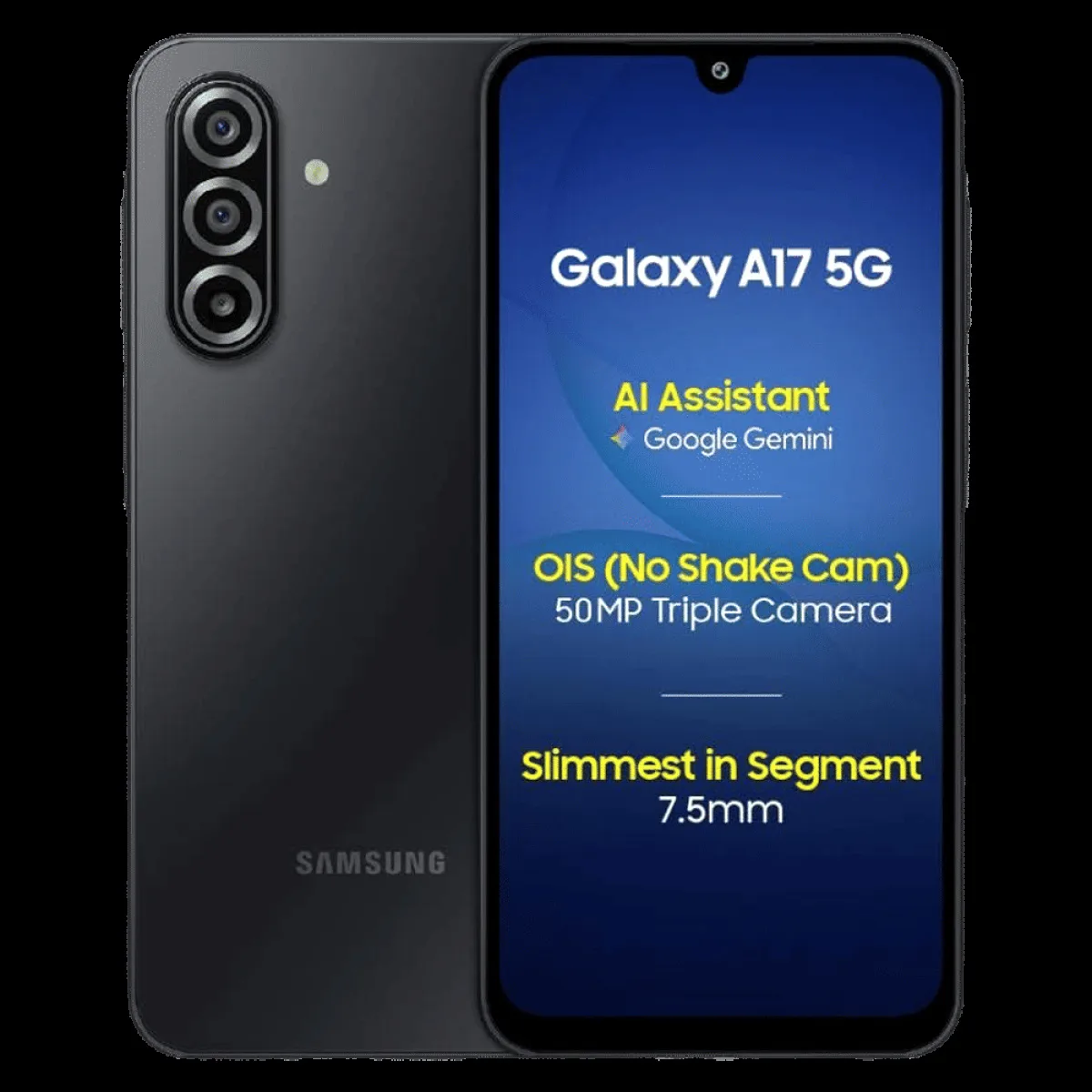 SAMSUNG Galaxy A17 5G (8GB RAM, 128GB, Black)|With Travel Adapter