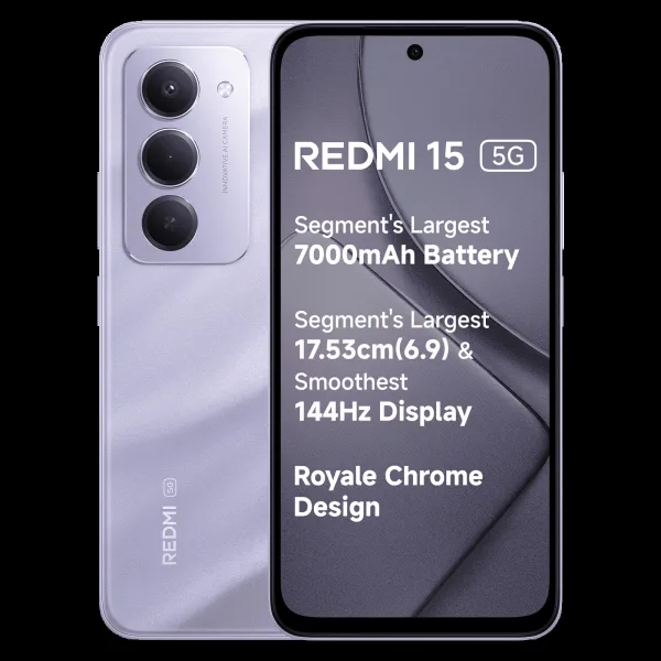 Redmi 15 5G (6GB RAM, 128GB, Sandy Purple)