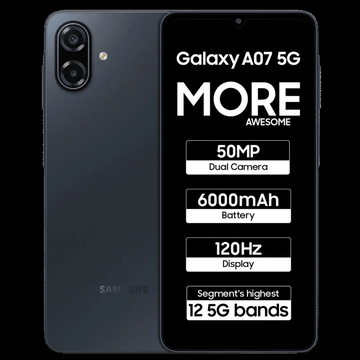 SAMSUNG Galaxy A07 5G (4GB RAM, 128GB, Black)
