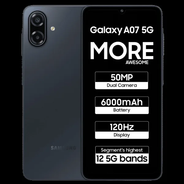 SAMSUNG Galaxy A07 5G (6GB RAM, 128GB, Black)
