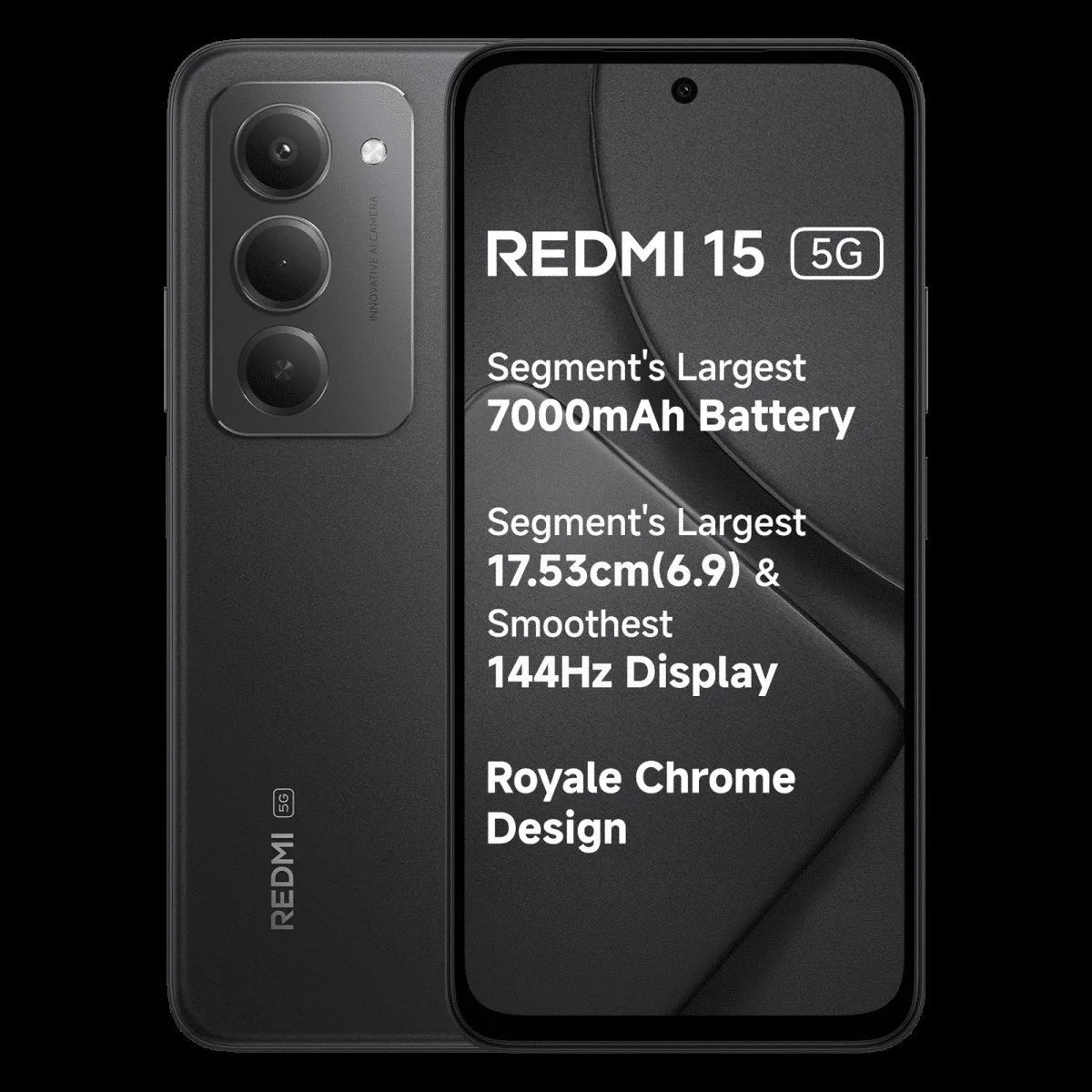 Redmi 15 5G (8GB RAM, 256GB, Midnight Black)