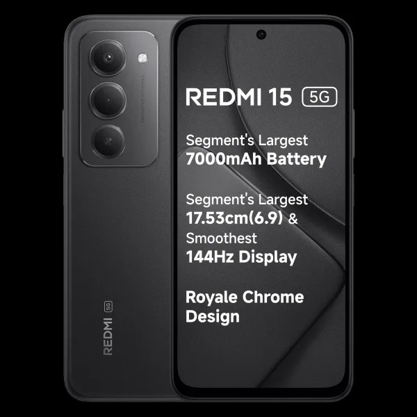 Redmi 15 5G (8GB RAM, 256GB, Midnight Black)