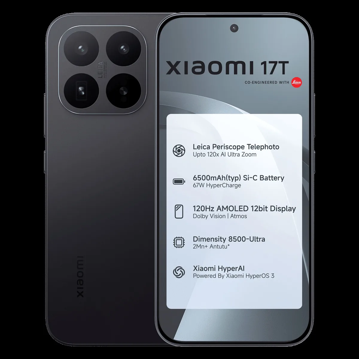 Xiaomi 17T 5G (12GB RAM, 512GB, Black)