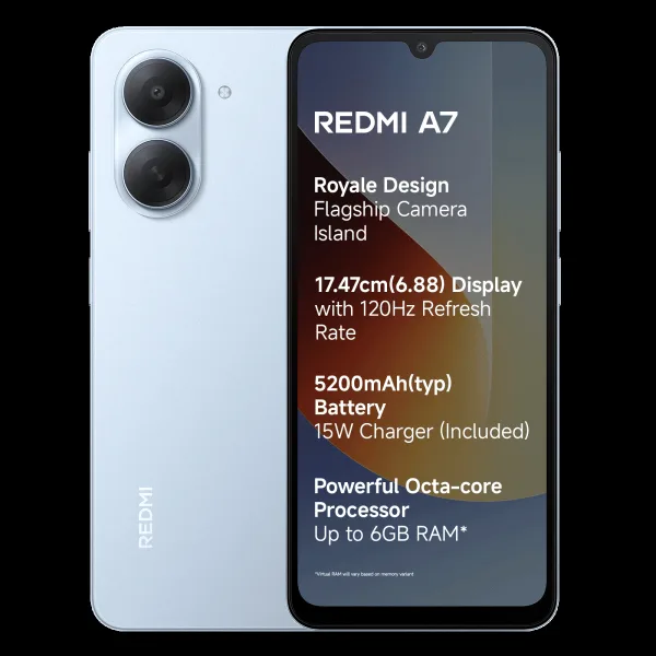 Redmi A7 (3GB RAM, 64GB, Sky Blue)