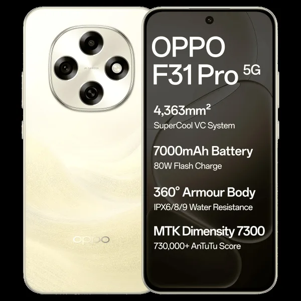 oppo F31 Pro 5G (8GB RAM, 128GB, Desert Gold)
