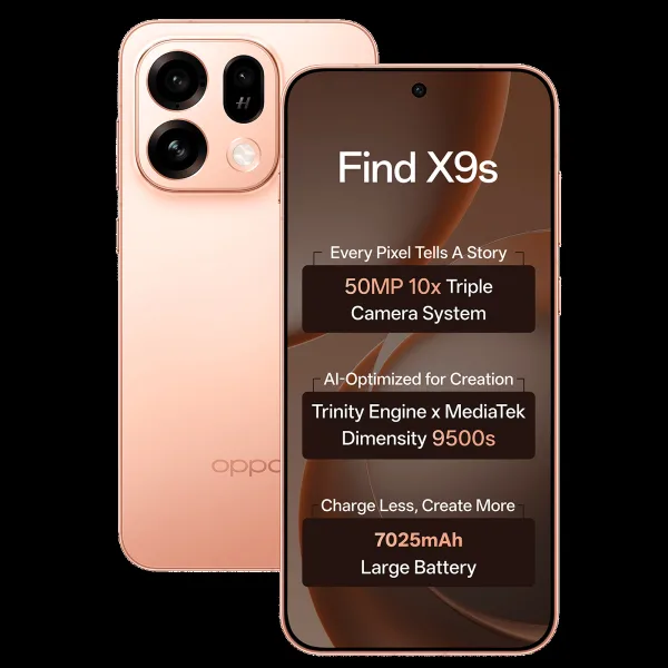 Oppo Find X9s 5G (12GB RAM, 256GB, Sunset Orange)